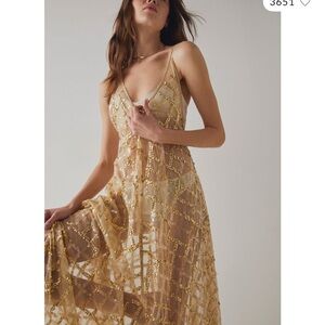 Free People Gold Sequin Dress